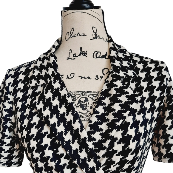 NWOT DKS Life Houndstooth Print Retro Style 1950s Dress with side pockets - Picture 8 of 11